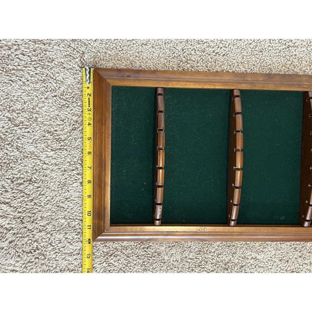 Vintage Spoon Collection Wall Hanging Display, Green Velvet‎ Background